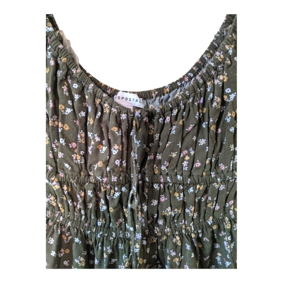 Aeropostale Boho Ditsy Floral Scoop Neck A Line Dress Women's XS Martini Olive - Picture 4 of 11